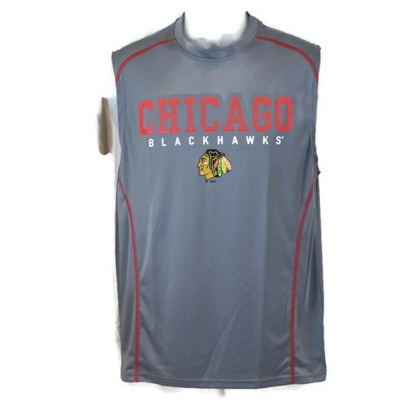 NHL Chicago Black Hawks Sleeveless Muscle TShirt Jersey Medium - Picture 1 of 11